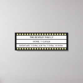Lienzo Nombre personalizado Home Movie Theater Marquee Pe