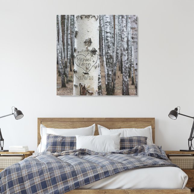 Lienzo Nombres Tallados Rústicos Personalizados del País  (Insitu(Dormitorio))