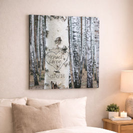 Lienzo Nombres tallados rústicos personalizados del país 