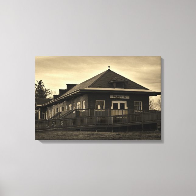 Lienzo Norfolk y estación de tren ferroviaria occidental (Anverso)