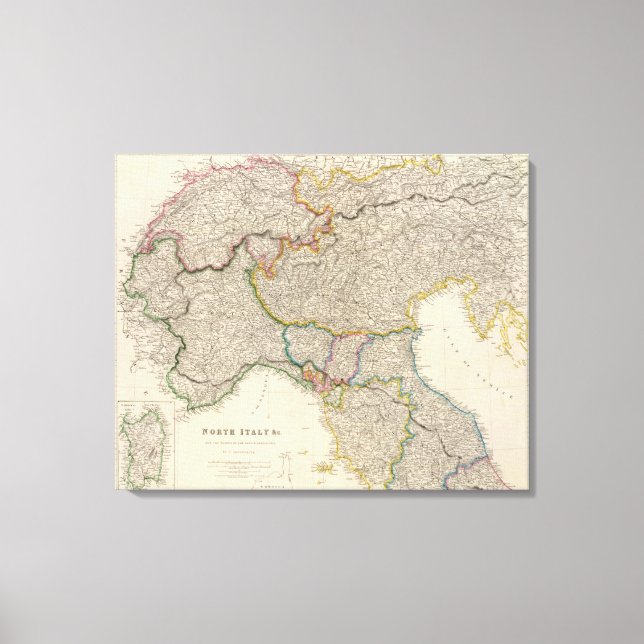 Lienzo Norte de Italia con Cerdeña (Anverso)