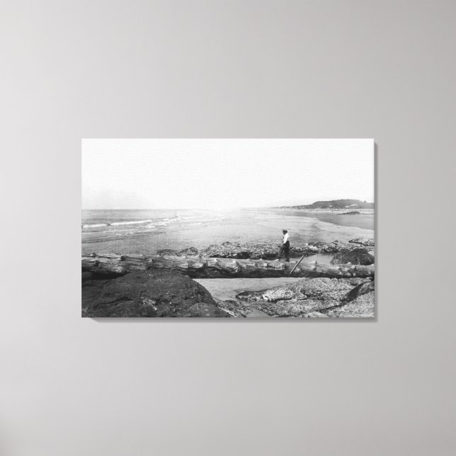 Lienzo North Beach, WA Natural Foot Bridge Beach (Anverso)