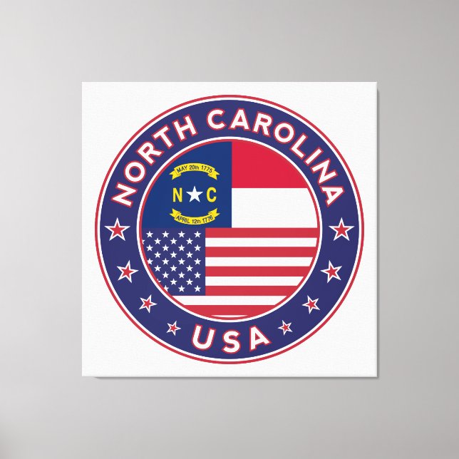 Lienzo North Carolina, USA States, North Carolina poster (Anverso)