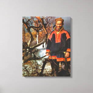 Lienzo Noruega, Laponia, sami y reno