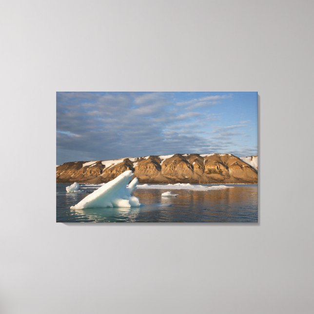 Lienzo Noruega, Svalbard, Isla Spitsbergen, Atardecer (Anverso)
