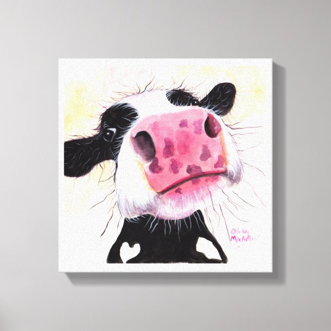 Lienzo Nosey Cow ' Betty Blueberry ' de Shirley MacArthur (Anverso)
