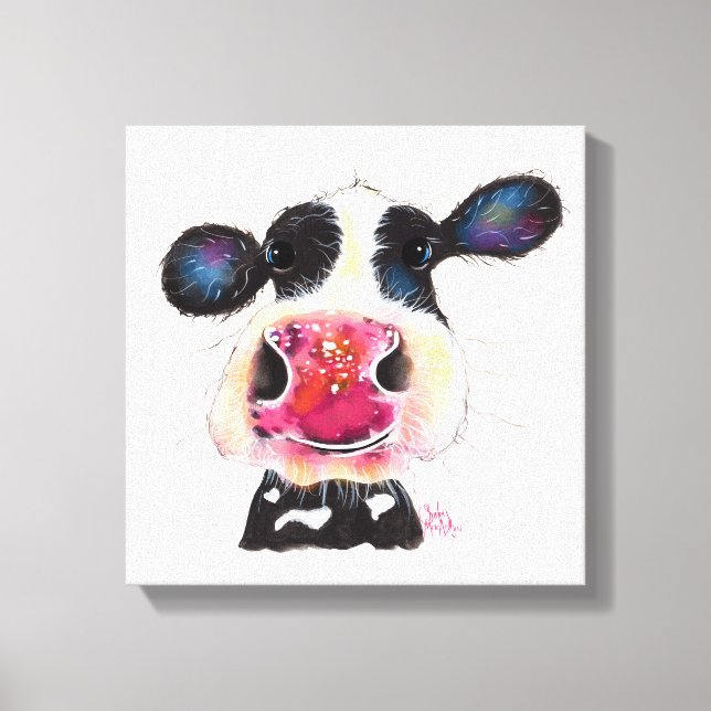 Lienzo NoSeY CoW ' BuBBLeS ' de SHiRLeY MacARTHuR (Anverso)