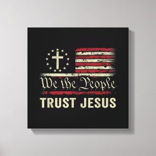 Lienzo Nosotros confiamos en Jesús - Bandera de los Estad