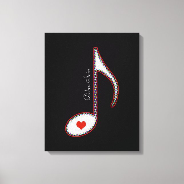 Lienzo nota musical femenina de amor (Anverso)