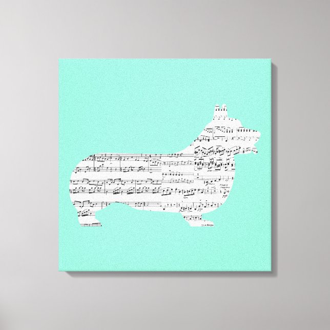 Lienzo Notas Corgi (Anverso)