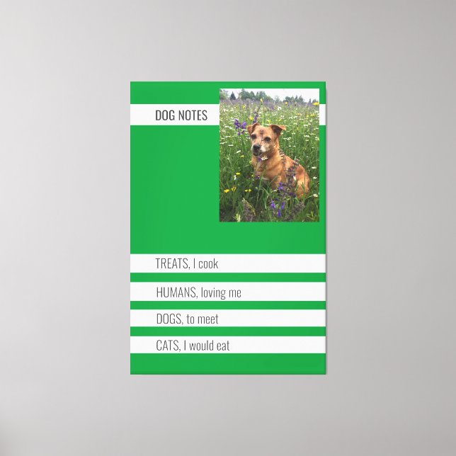 Lienzo Notas especiales para perros Mini carteras irónica (Anverso)