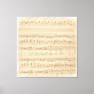 Lienzo notas musicales beige vintage