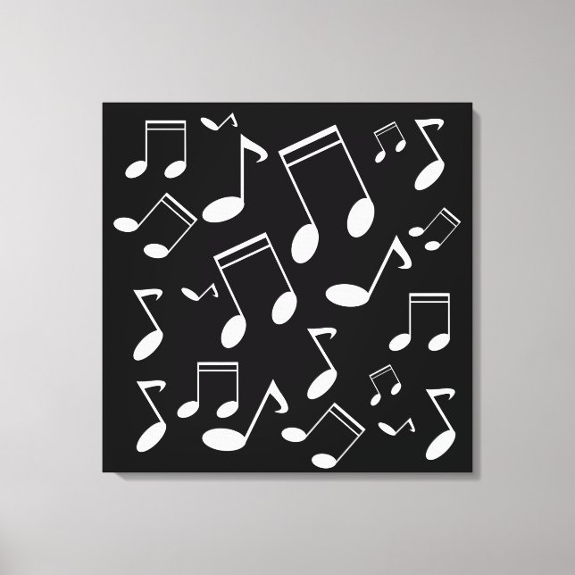 Lienzo Notas musicales blancas (Anverso)