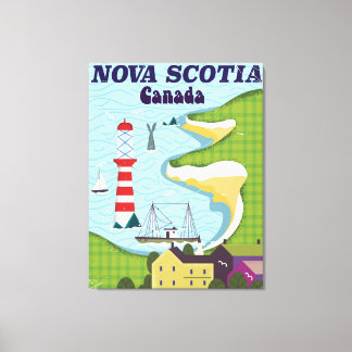 Lienzo Nova Scotia Canada Vintage Travel poster