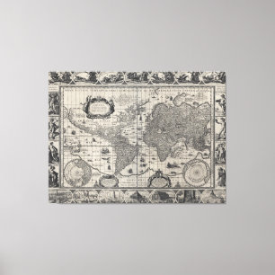 Lienzo Nova tocio terrarum, Mapa del Mundo Antiguo de 160