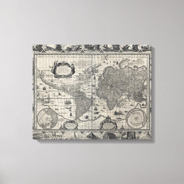 Lienzo Nova totius terrarum, Mapa Mundial de Antigüedades (Anverso)