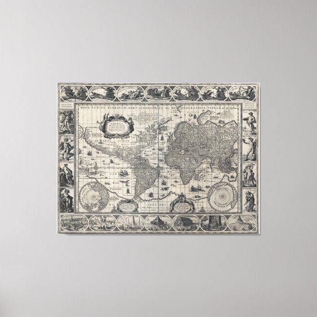 Lienzo Nova totius terrarum, Mapa Mundial de Antigüedades (Anverso)