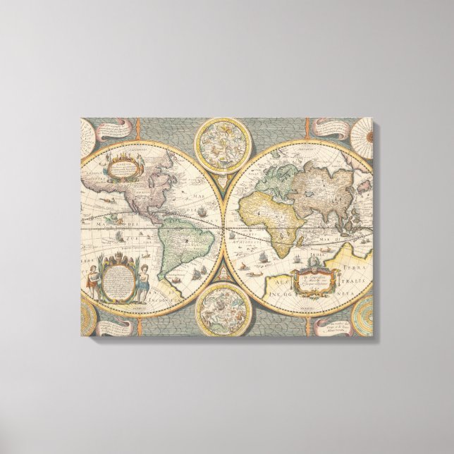 Lienzo Nova Totius Terrarum Orbis Geographica (Anverso)