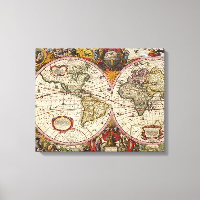 Lienzo Nova Totius Terrarum Orbis Geographica Ac Hydrogra (Anverso)