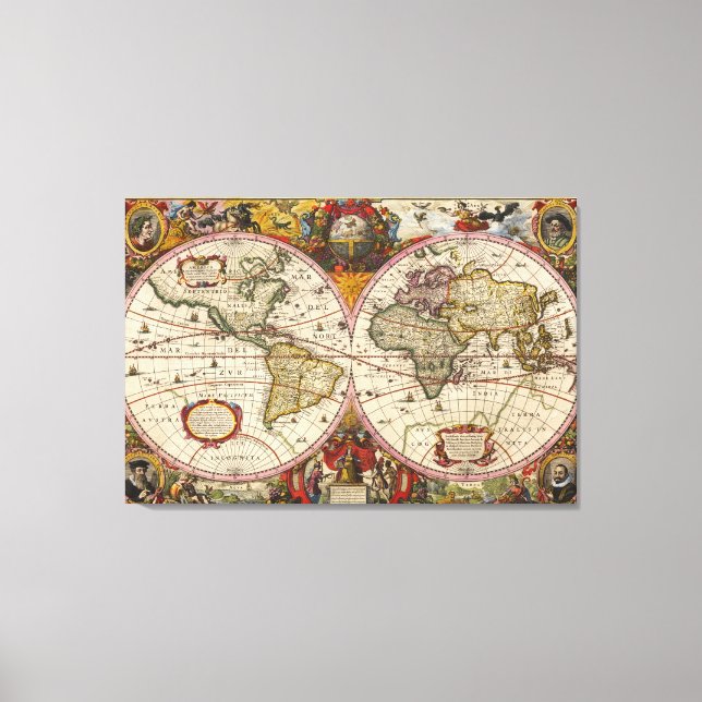 Lienzo Nova Totius Terrarum Orbis Geographica Ac Hydrogra (Anverso)