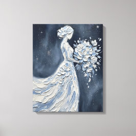 Lienzo Novia floral con paraguas Impasto
