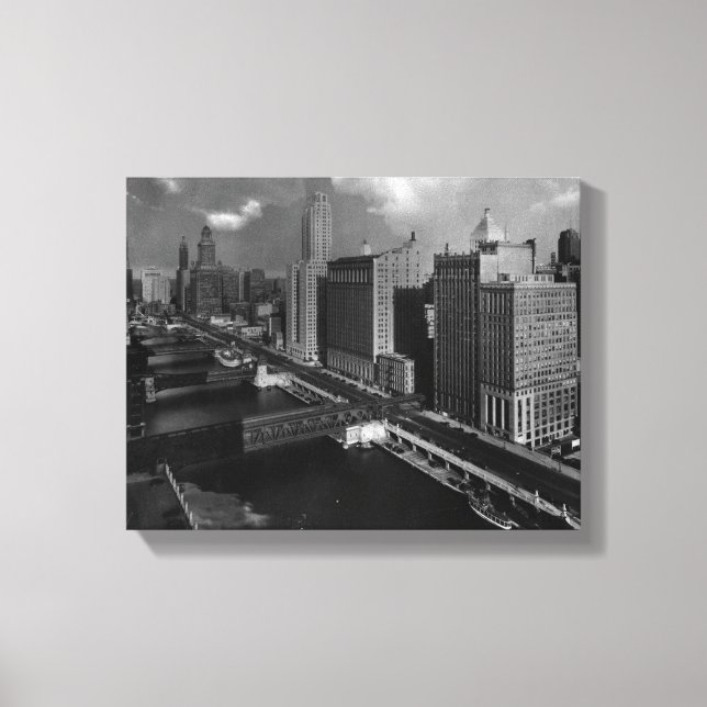 Lienzo Noviembre de 1939: La ciudad de Chicago (Anverso)