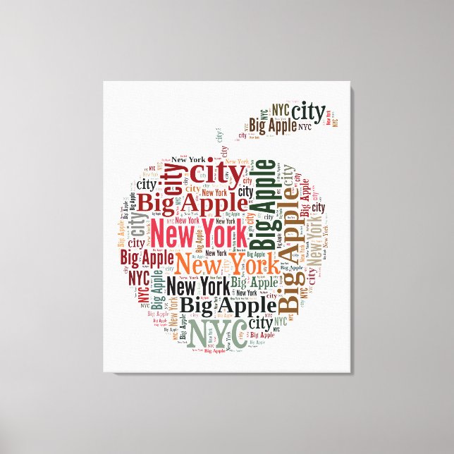 Lienzo Nube de palabras de Nueva York (Anverso)