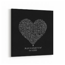 Lienzo Nube de palabras para Bodas y aniversarios