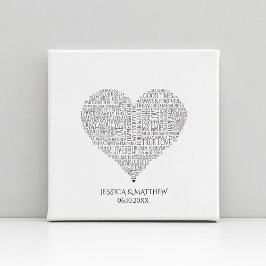 Lienzo Nube de palabras para bodas y aniversarios