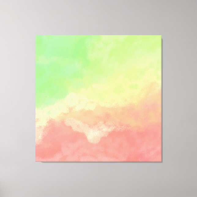 Lienzo Nubes abstractas de Salmón y Lime (Anverso)