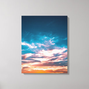 Lienzo Nubes al atardecer