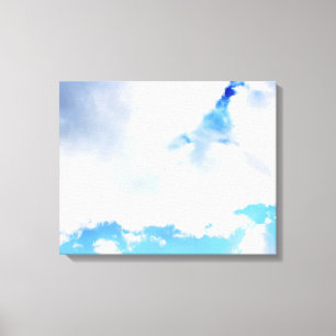 Lienzo Nubes blancas esponjosas y cielo azul