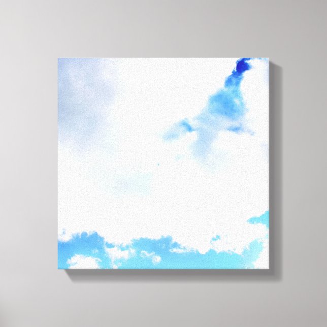 Lienzo Nubes blancas esponjosas y cielo azul (Anverso)