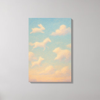 Lienzo Nubes de Animales Pastel Soñadoras