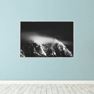 Lienzo Nubes en blanco y negro de larga exposición sobre