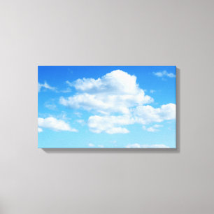 Lienzo Nubes esponjosas y cielo azul
