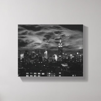 Lienzo Nubes etéreas: NYC Skyline, ESB Blanco y Negro