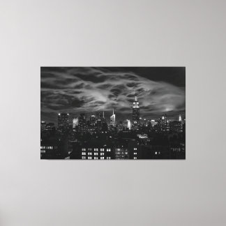 Lienzo Nubes etéreas: NYC Skyline, ESB Blanco y Negro