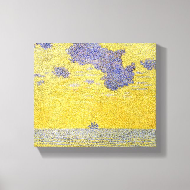 Lienzo Nubes grandes (cielo amarillo) (paisaje elegante) (Anverso)