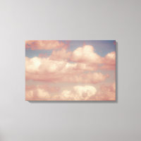 Nubes rosas y cielo azul Triptych natural