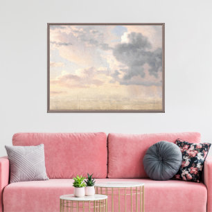 Lienzo Nubes tranquilas, pintura al óleo de época. Buen a