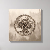 Nudo celta de Ouroboros con el árbol de la vida de