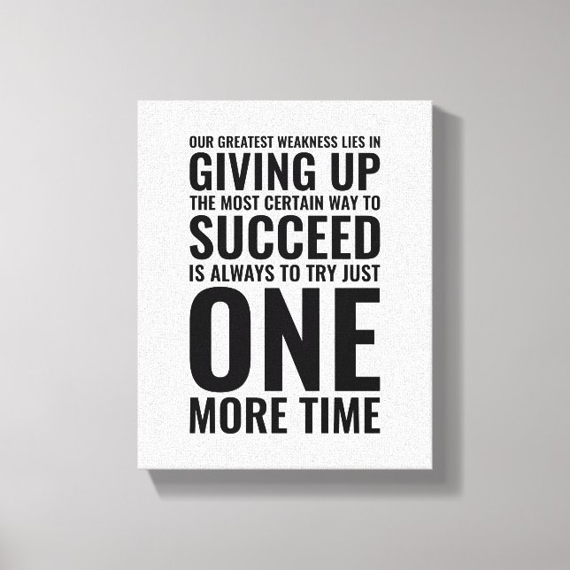 Lienzo Nuestra mayor debilidad | Cotización motivacional (Anverso)