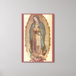 Lienzo NUESTRA MUJER DE GUADALUPE 30x45 NATURAL EN MARRÓN