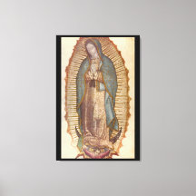 NUESTRA MUJER DE GUADALUPE 30x45 NATURAL EN NEGRO