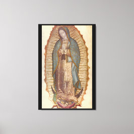 Lienzo NUESTRA MUJER DE GUADALUPE 30x45 NATURAL EN NEGRO