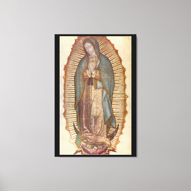 Lienzo NUESTRA MUJER DE GUADALUPE 30x45 NATURAL EN NEGRO (Anverso)