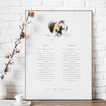 Lienzo Nuestra promesa de Boda de recién casados muestra<br><div class="desc">Sr. Newlyweds y a la señora nuestra promesa de los votos del día de la boda y la impresión del lienzo de conservas de fotos para recordar siempre su día especial y su amor y promesa entre ellos. Este elegante estampado de lona de keepsake del día de la boda presenta...</div>
