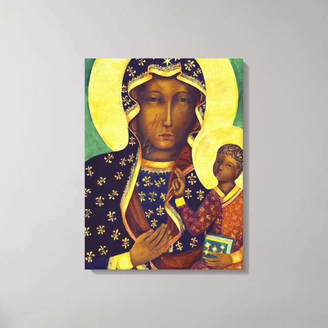 Lienzo Nuestra señora Czestochowa Icono de la Madona Negr (Anverso)