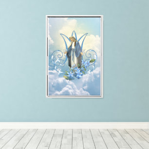 Lienzo Nuestra Señora de la Gracia con las Flores Azules
